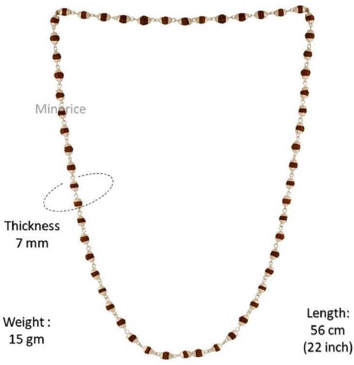 rudraksha silver chain for men