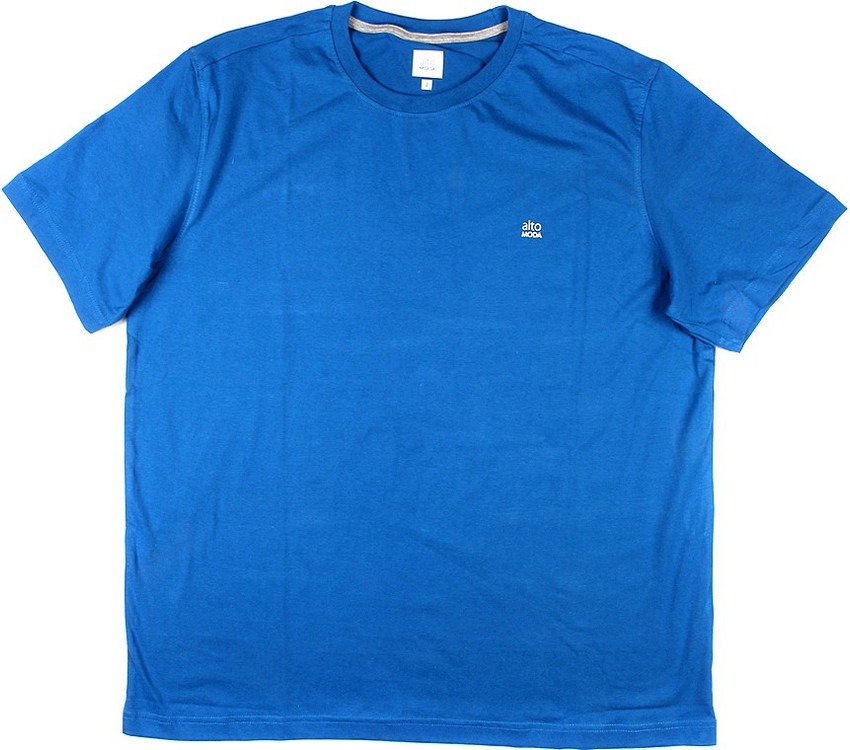 Pantaloons Solid Men Round Neck Blue 
