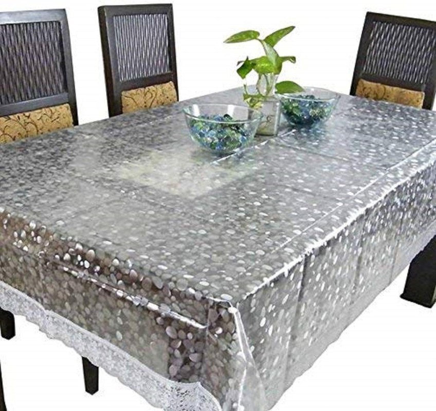 transparent 6 seater dining table cover