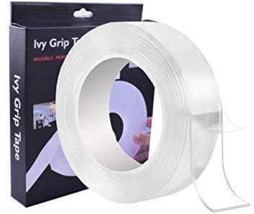 Definite Diy Gel Double Sided Washable And Reusable Clear Adhesive Tape Width 3mm Thickness 2mm And Length 3 Meters For Home Office And School 3 M Double Sided Tape Price In India