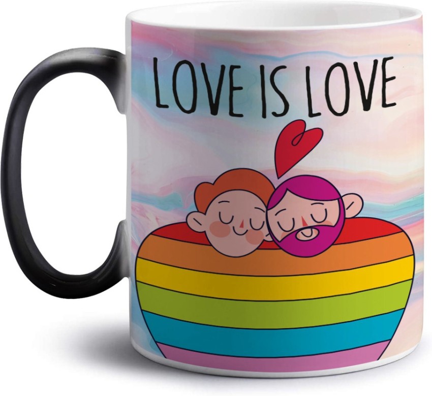 Crazy Corner Love Is Love (Gay Love) Printed LGBT Ceramic Magic ( 350 ML) |  Gift for LGBT | LGBT Gift for Valentine/Birthday/Aniversary | Gifts for Gay  Couple/Bisexual Ceramic Coffee Mug Price