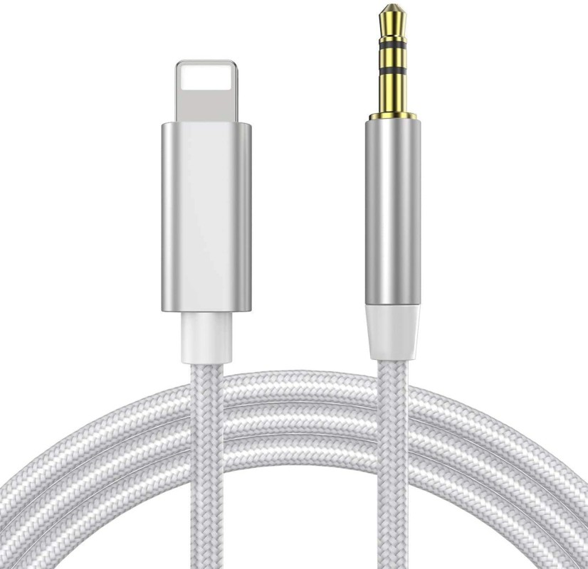 Aux Cord for iPhone 3.5mm Aux Cable for Car to 3.5mm Audio Cable Compatible with iPhone 11/Xs/XS Max/X/8/8Plus/7/7Plus for Car Stereo/Speaker/Headphone and More Support All iOS System White 
