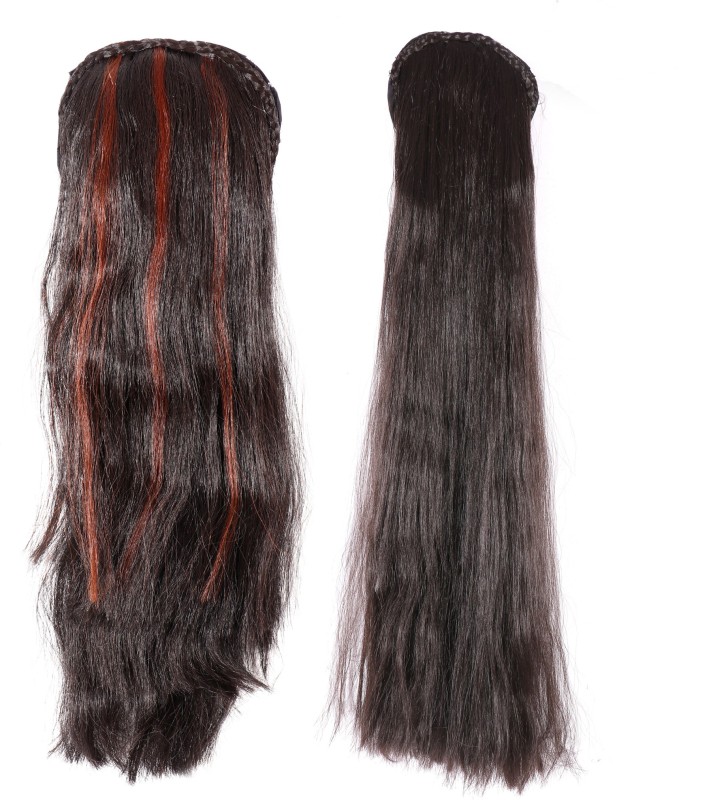 Buy NAVMAV juda Choti Long Hair Wig Silky Straight Synthetic Hair Hair  Extension Nakli Baal Hair Choti Cute Stone Work Wedding Party hair for  Women 25-30inch 2pcs - Lowest price in India|