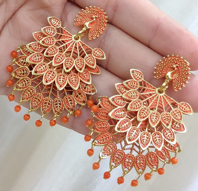 Priyaasi Beautiful Gold  Pink Stones GoldPlated Drop Earrings For Women  and Girls  Amazonin Fashion