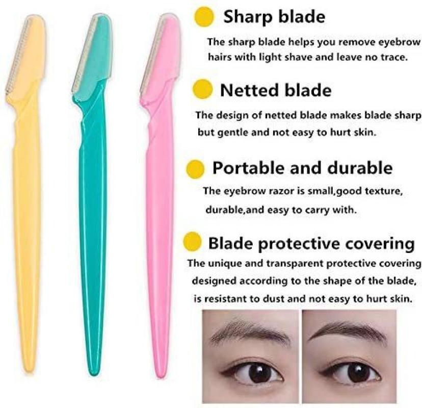 Top Quality Store Reusable Face & Eyebrow Razor For Painless Hair Removal -  Pack of 2 | Razor for Face, Eyebrows, Upper lips, Chin, Side Locks,  Forehead | Stainless Steel Razor Blade