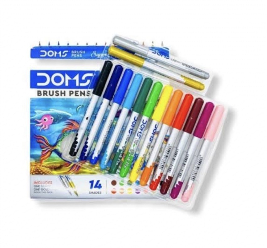 JOURNALSAY 100 PCS/Box Double-head Brush Sketch Pen 0.4mm Hook Line  Watercolor Pen