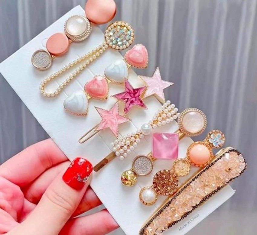 Yellow Chimes Women Multi Colored Stone Studded French Barrette Hair Clip  Buy Yellow Chimes Women Multi Colored Stone Studded French Barrette Hair  Clip Online at Best Price in India  Nykaa