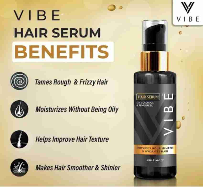 VIBE Hair Serum | Daily use hair serum for men | Provides instant shine |  Controls Frizz | Makes hair silky smooth | For All Hair Types | (30 ML) -  Price