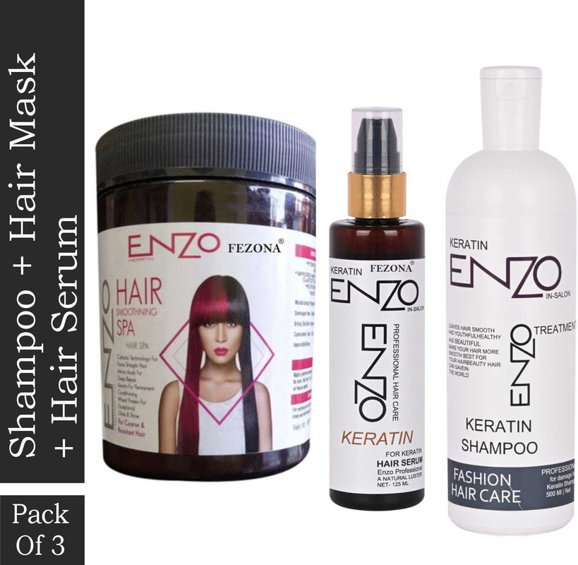 FEZONA Enzo Keratin Hair Spa 1000 ml + Enzo Keratin Hair Serum 125 ml + Enzo Keratin Shampoo 500 ml ( Pack Of 3) Price in India - Buy FEZONA Enzo Keratin FEZONA Enzo Keratin Hair Spa 1000 ml + Enzo Keratin Hair Serum 125 ml + Enzo Keratin Shampoo 500 ml ( Pack Of 3) Price in India - Buy FEZONA Enzo Keratin