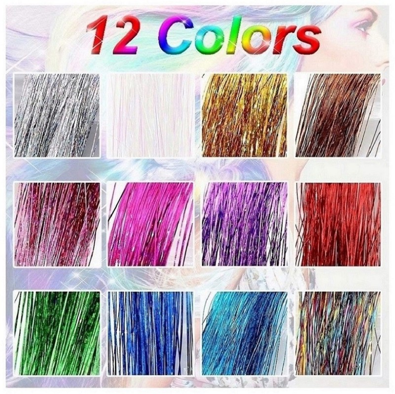 A H S Tinsel Kit Strands With Tool, Glitter Shiny Tinsel for Women Girls  Set /of _1 Hair Extension Price in India - Buy A H S Tinsel Kit Strands  With Tool,