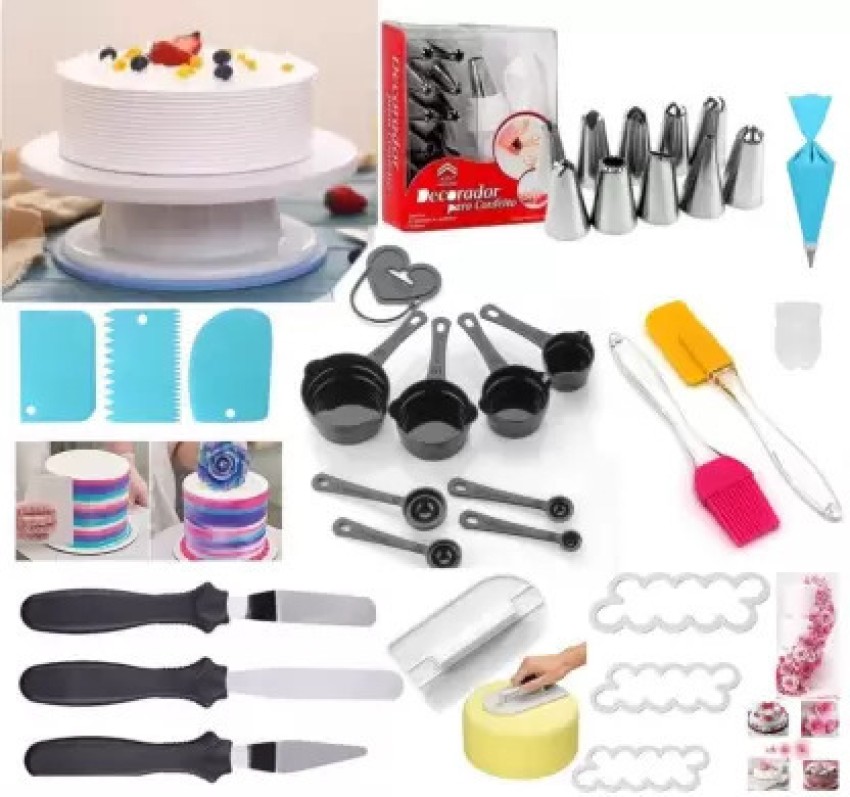 172 Pcs/Set Cake Decorating tool kit with Nozzles Disposable piping bag all  in one cake decoration tools with Cake Turntable