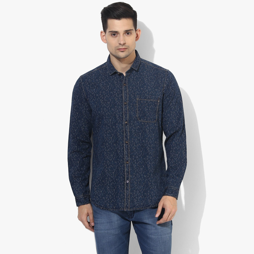 RED CHIEF Men Printed Casual Blue Shirt 