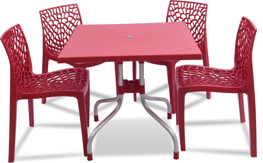 4 seater plastic dining table price