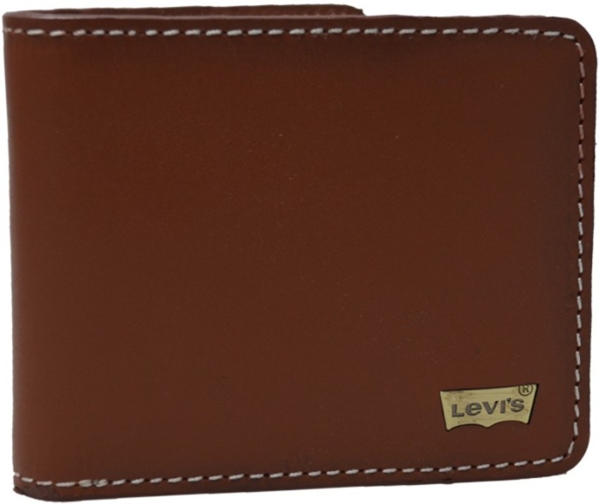 LEVI'S Men Tan Genuine Leather Wallet Dull Red - Price in India 