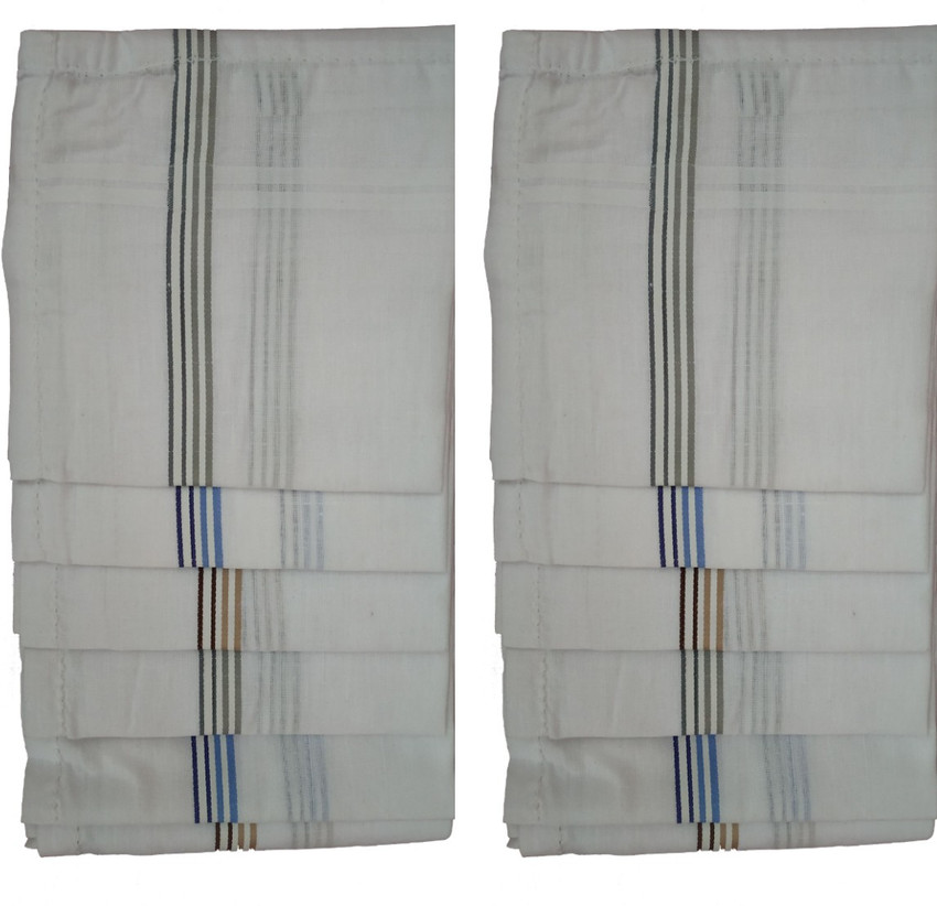 Best Cotton Handkerchief ,White color with Multicolor lining ...