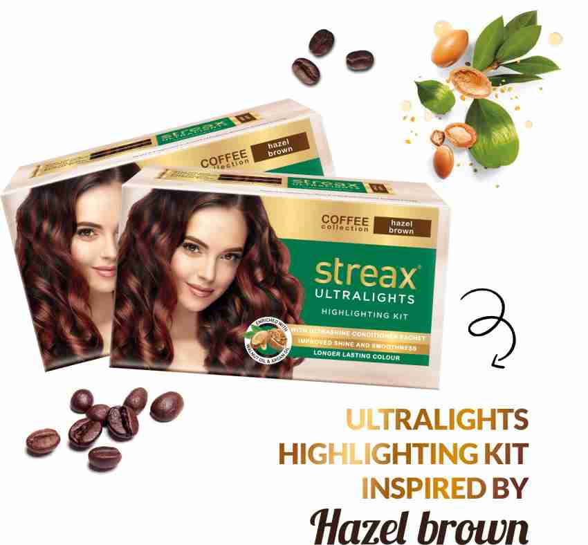 Streax Ultralights Highlighting Kit-Coffee Collection-Hazel Brown-Pack of 2  , Hazel Brown - Price in India, Buy Streax Ultralights Highlighting Kit-Coffee  Collection-Hazel Brown-Pack of 2 , Hazel Brown Online In India, Reviews,  Ratings