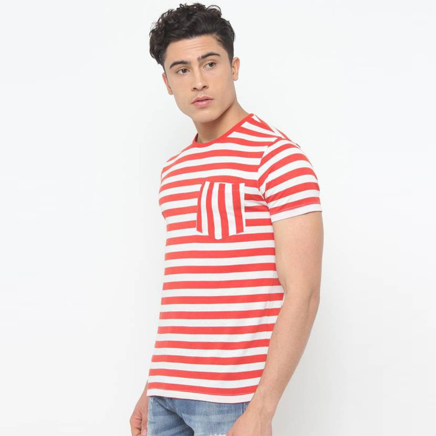 Koutons Striped Men Round or Crew Red 
