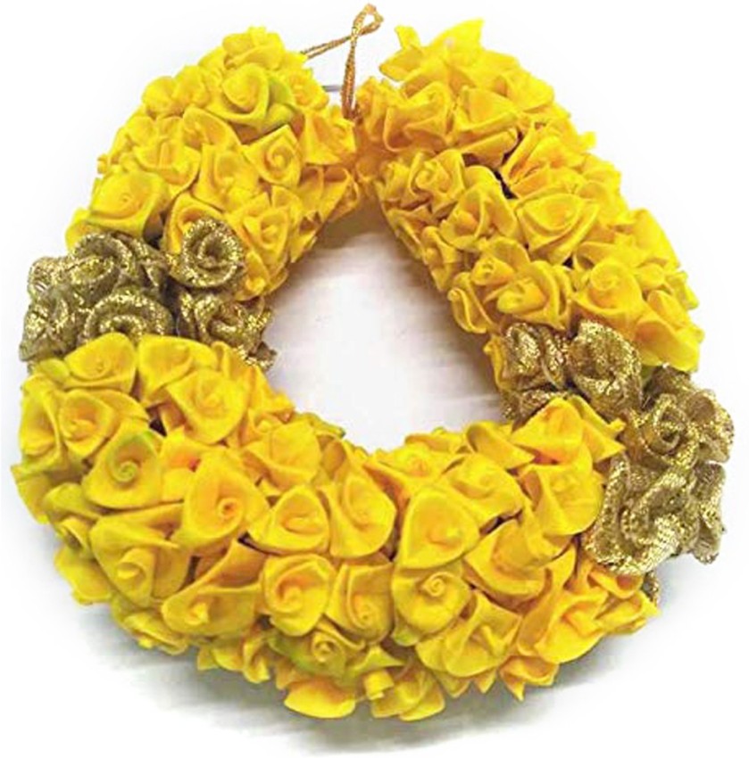G5 Gajra Indian Wedding Bridal Hair Accessories Juda Maroon Gold Flowers Bun