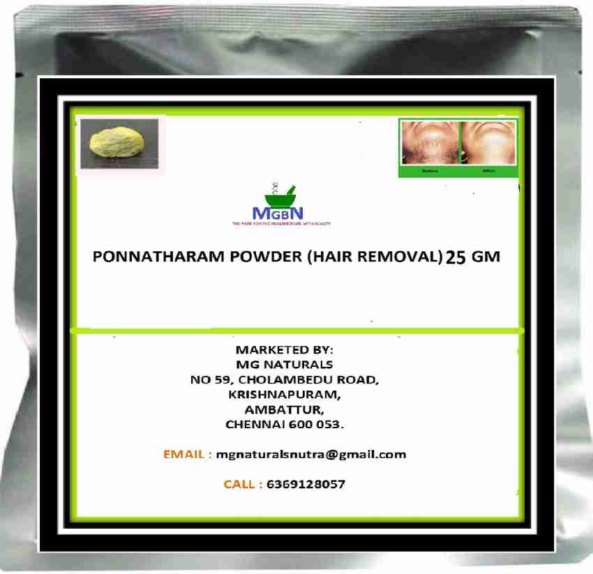MGBN PONNATHARAM POWDER (HAIR REMOVAL) - Price in India, Buy MGBN  PONNATHARAM POWDER (HAIR REMOVAL) Online In India, Reviews, Ratings &  Features 