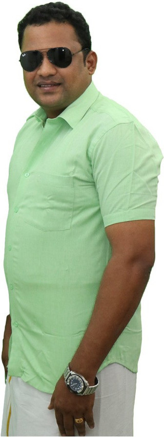 Maha arjun men solid formal green shirt clearance