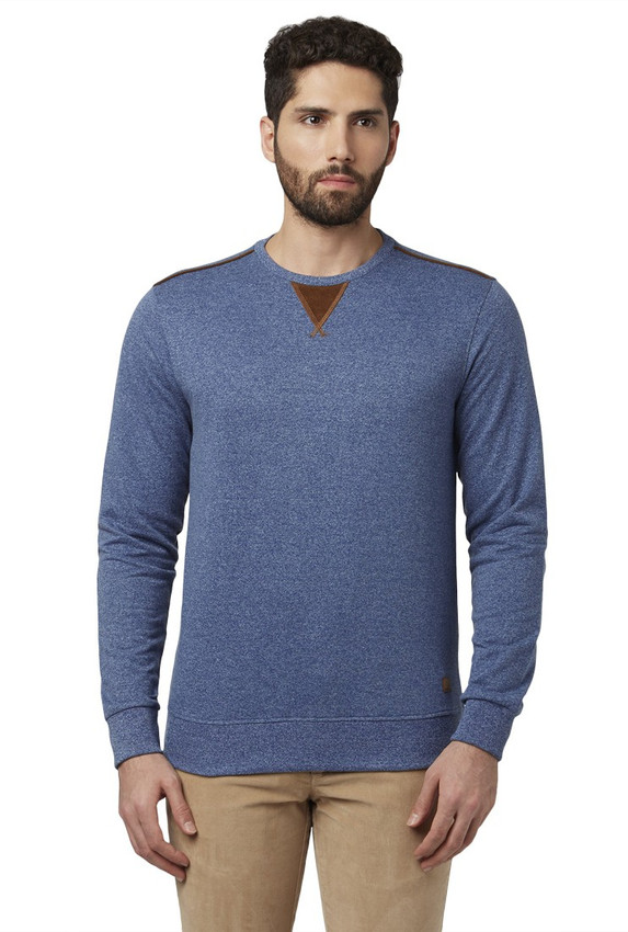 Sleeve Self Design Men Sweatshirt 