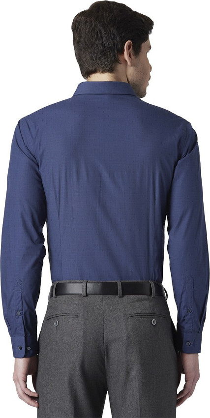 PARK AVENUE Men Solid Formal Dark Blue 