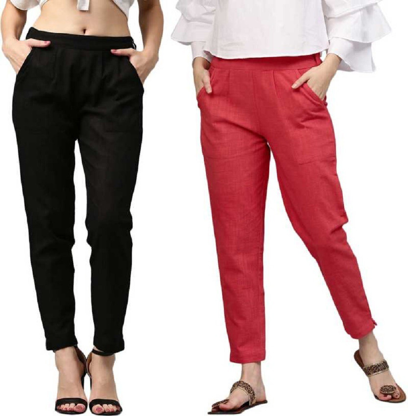 Me Craft Regular Fit Women Red, Black 