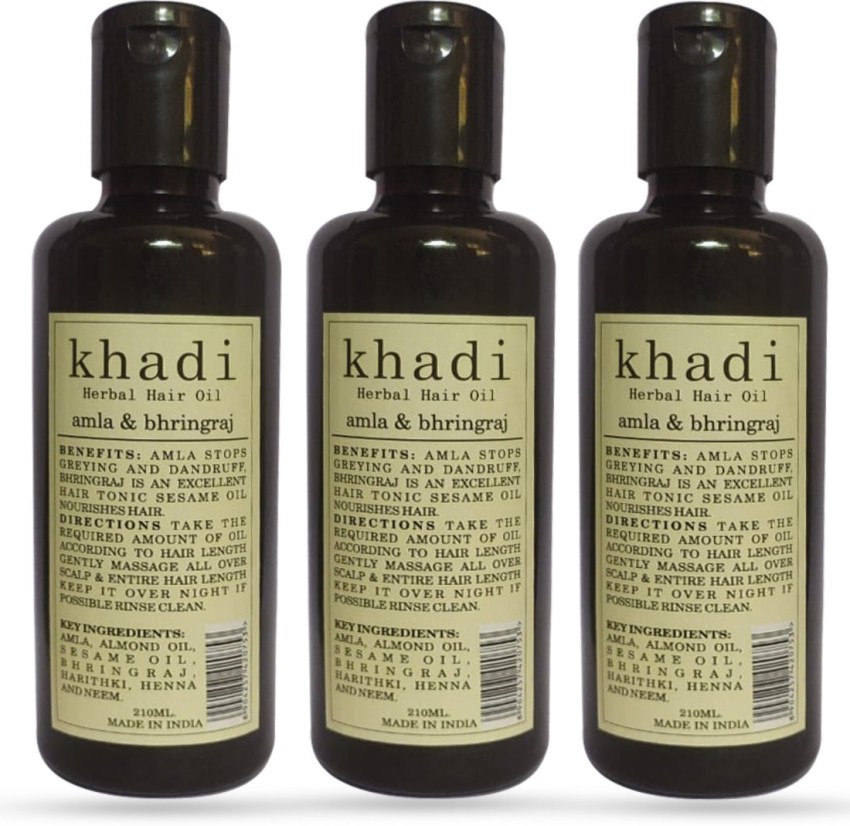 Khadi Herbal Amla Bhringraj Hair Oil Promotes Hair Growth Pack Of 3 Hair Oil Price In India Buy Khadi Herbal Amla Bhringraj Hair Oil Promotes Hair Growth Pack Of