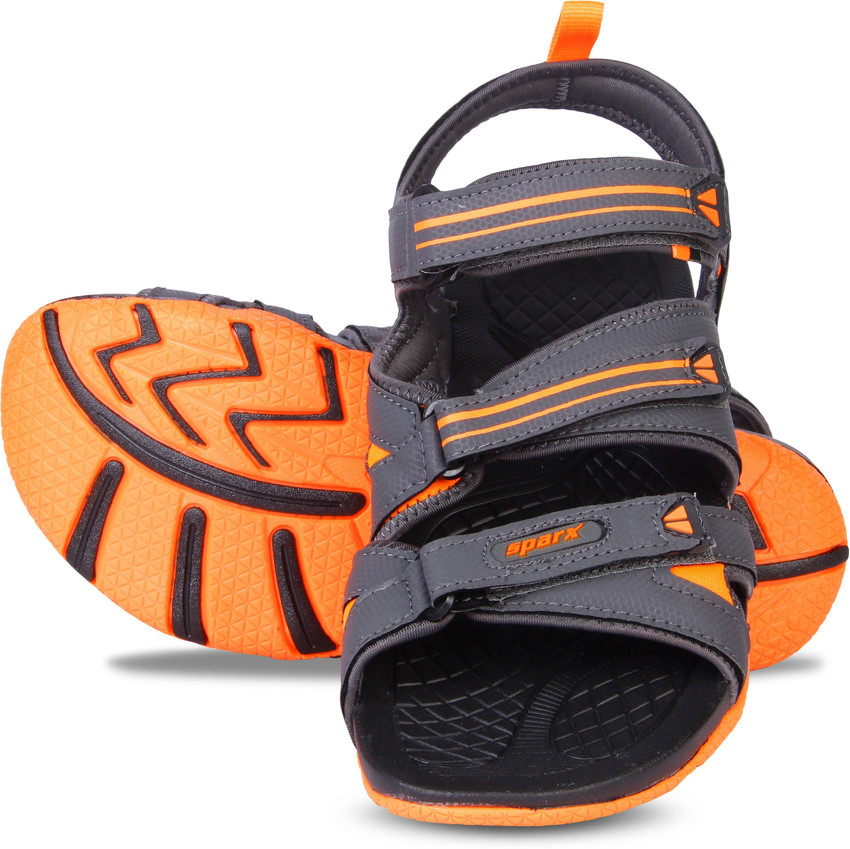 Sparx SS-493 Men Grey, Orange Sandals 