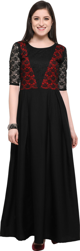 Mastani creation Women Maxi Red, Black 