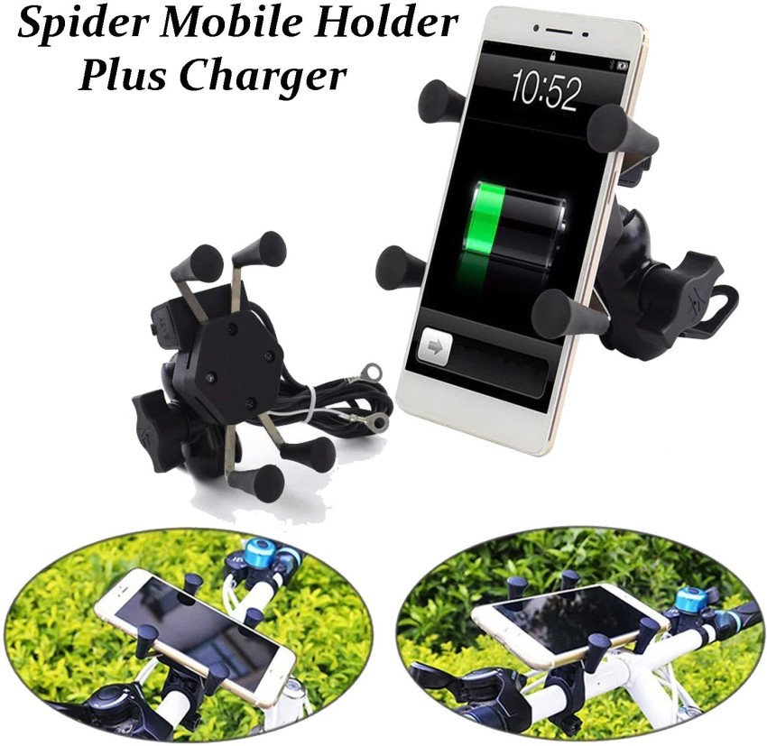 mobile holder plus charger for bike