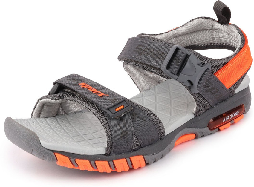 Sparx Men Grey, Orange Sandals - Buy 