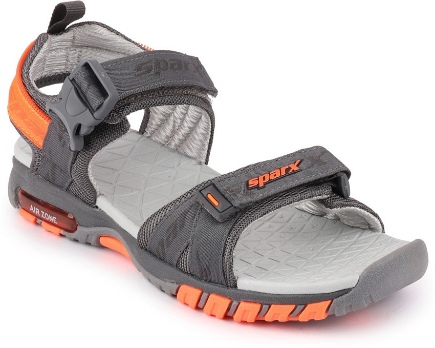Sparx Men Grey, Orange Sandals - Buy 