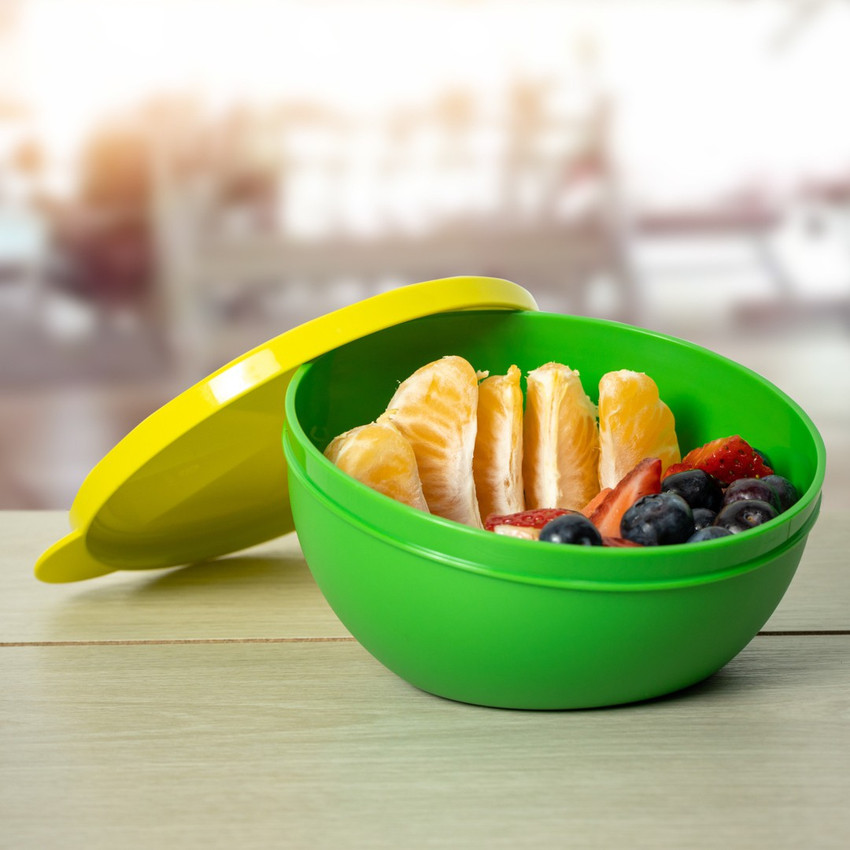 Tupperware Fun Lemon Bowl Food Storage Plastic Bowl with Lid Lime Keeper NEW! 