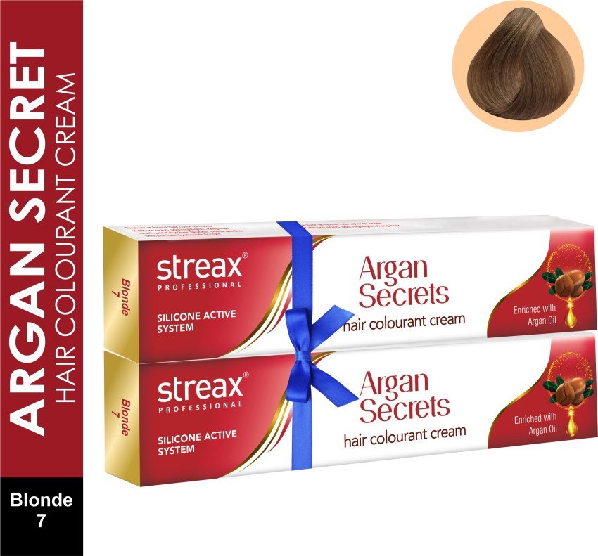 Streax Argan Secrets Hair Colourant Cream  ( Pack of 2 ) , Blonde -  Price in India, Buy Streax Argan Secrets Hair Colourant Cream  ( Pack  of 2 ) ,