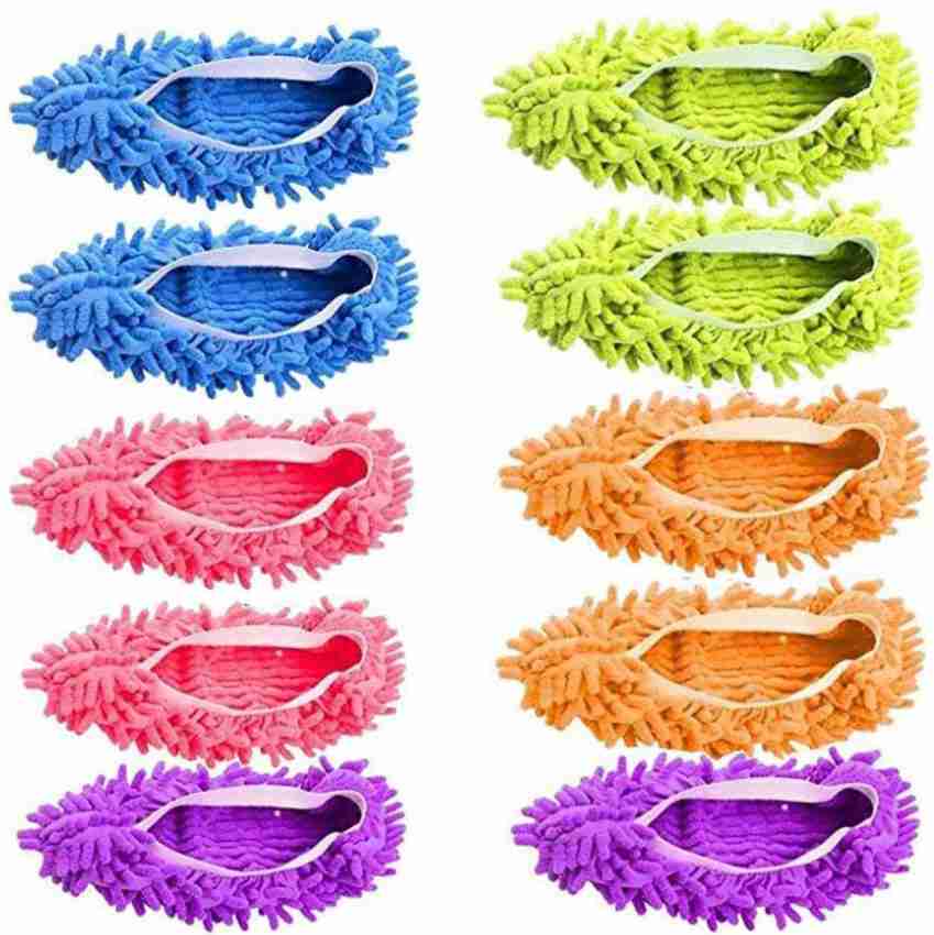 MAHANT Microfiber Chenille Washable Dust Mop Slippers - Multi-Function  Floor Cleaning Shoes Cover for House Kitchen Office - Free Size - Set of 3  Pair (6 Pcs) Wet and Dry Duster Price