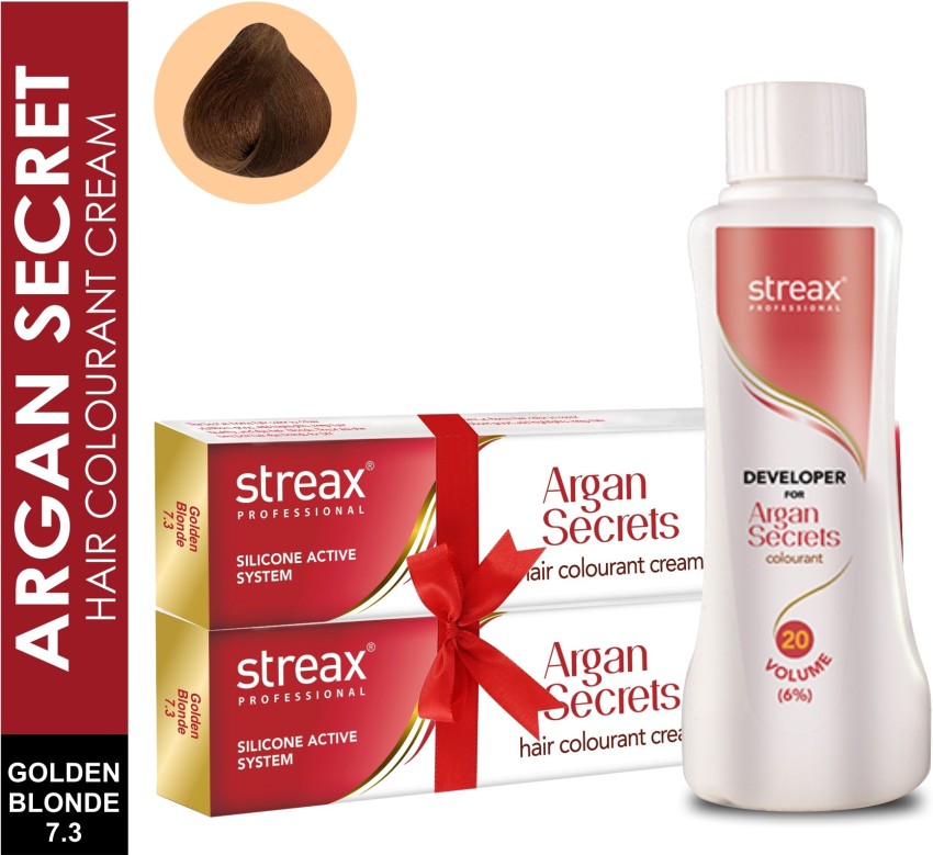 Streax Argan Hair Colourant No +Developer 20 V,250ml , Golden Blonde -  Price in India, Buy Streax Argan Hair Colourant No +Developer 20 V,250ml  , Golden Blonde Online In India, Reviews, Ratings