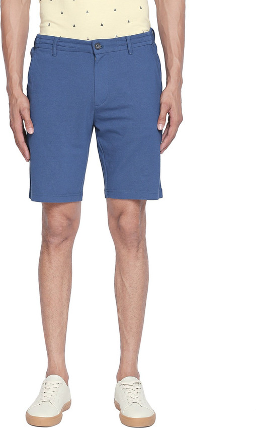Pantaloons Solid Men Blue Chino Shorts 