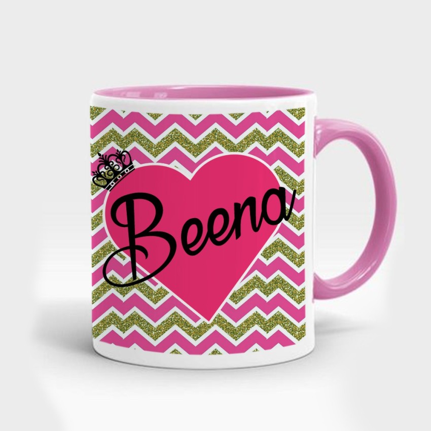 Gifts Zone -Beena Name Printed Beautiful Pink Inner Line -MGZ-448 Ceramic  Coffee Mug Price in India - Buy Gifts Zone -Beena Name Printed Beautiful  Pink Inner Line -MGZ-448 Ceramic Coffee Mug online