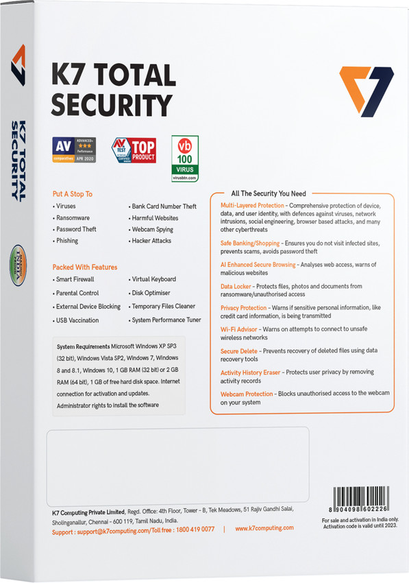 K7 Total Security 1 User 1 Year - Buy K7 Total Security 1 ...