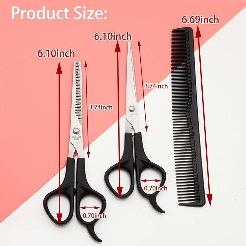 | CITYCOSMETIC 2 Stainless Steel Hair Cutting & Thinning Scissor With 1 Comb For salon , barber, home use Scissors - Hair Cutting | CITYCOSMETIC 2 Stainless Steel Hair Cutting & Thinning Scissor With 1 Comb For salon , barber, home use Scissors - Hair Cutting