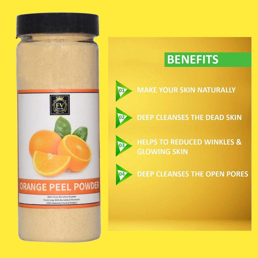 FACE VIBE Orange Peel Powder for Skin & Hair (300 g) - Helps in Skin Brightening, Reduces Damaged Hair & Soothes Scalp - 100% Pure & Natural - Price in India, Buy FACE VIBE Orange Peel Powder for Skin & Hair (300 g) - Helps in Skin Brightening, Reduces Damaged Hair & Soothes Scalp - 100% Pure & Natural - Price in India, Buy