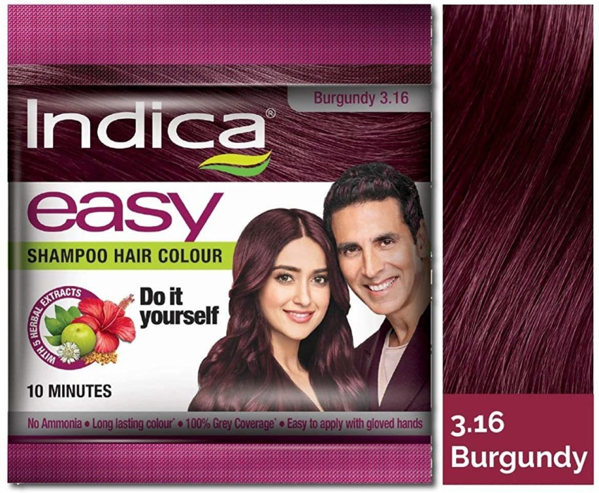 Indica Easy Hair Color Burgundy, 25 ml Pack of 6 , Burgundy - Price in India,  Buy Indica Easy Hair Color Burgundy, 25 ml Pack of 6 , Burgundy Online In  India, Reviews, Ratings & Features 
