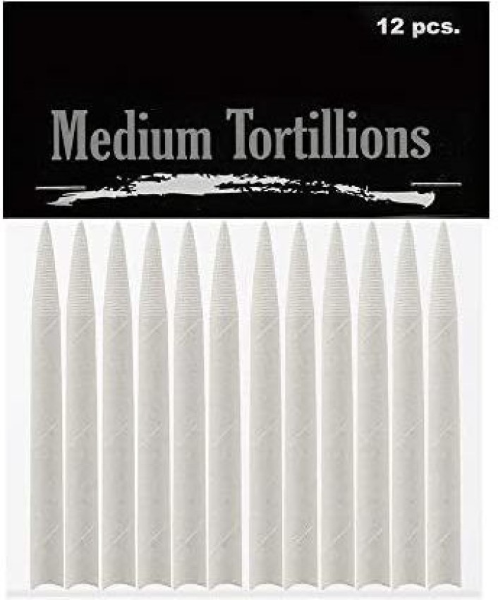 Soft Paper Felts Creative Mark Blending Tortillions Set of 12 - Medium Traditional Blenders Easily Sharpened or Sanded - 