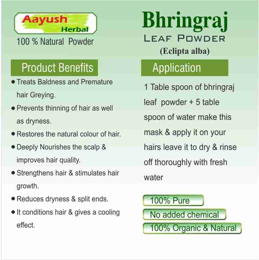 Aayush herbal Bhringraj Powder 100% NATURAL for hair growth and  conditioning 100g - Price in India, Buy Aayush herbal Bhringraj Powder 100%  NATURAL for hair growth and conditioning 100g Online In India,