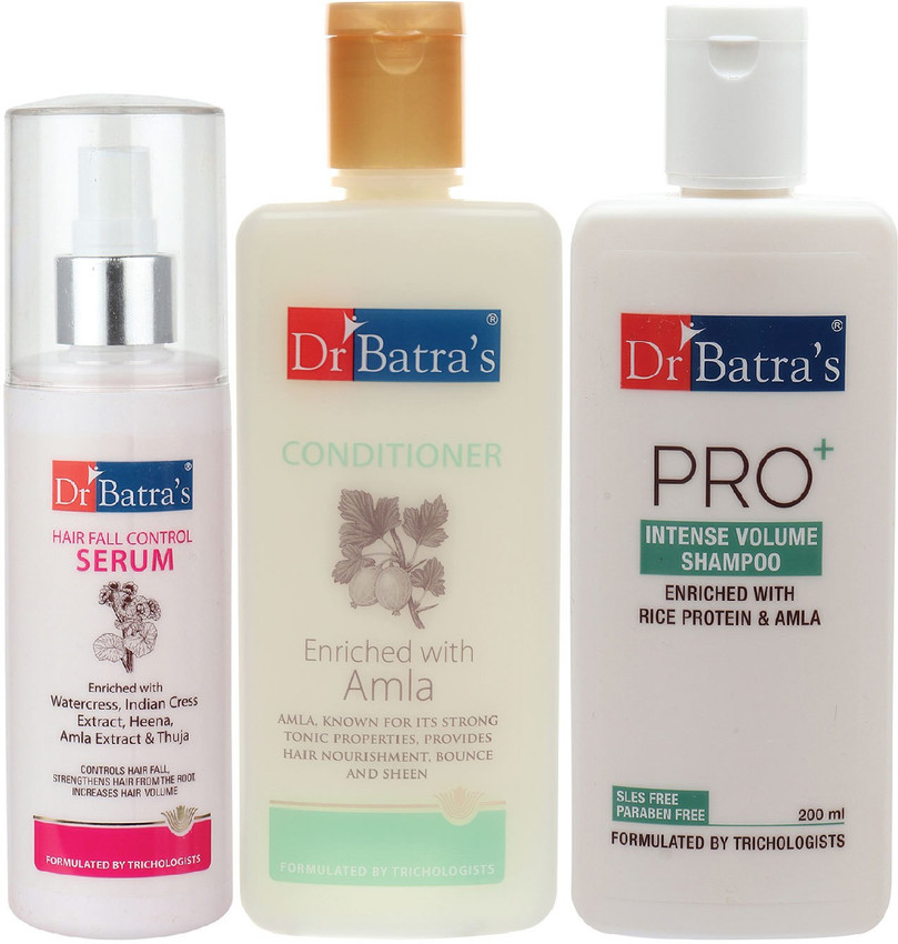 Dr Batra's Hair Fall Control Serum-125 ml, Conditioner - 200 ml and Pro+ Intense Volume Shampoo - 200 ml Price in India - Buy Dr Batra's Hair Fall Control Serum-125 ml, Conditioner - Dr Batra's Hair Fall Control Serum-125 ml, Conditioner - 200 ml and Pro+ Intense Volume Shampoo - 200 ml Price in India - Buy Dr Batra's Hair Fall Control Serum-125 ml, Conditioner -