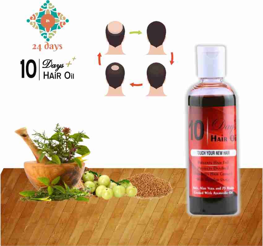 24 DAYS 10 days ayurvedic, herbal and 73 herbs hair oil 60 ml Hair Oil -  Price in India, Buy 24 DAYS 10 days ayurvedic, herbal and 73 herbs hair oil  60