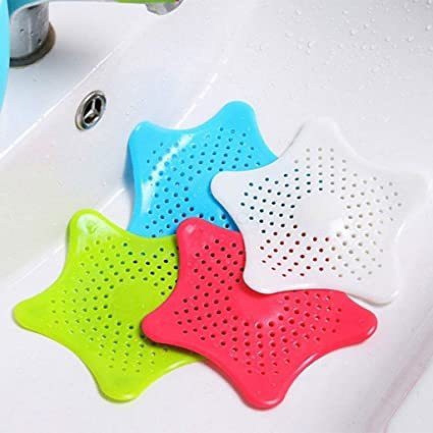 smile4u SET OF 4 Silicone Star Shaped Sink Strainer Filter Bathroom Hair  Catcher, Drain Strainers Cover Trap Basin Wash Basin Jali - Standard Hair  Wash Basin Price in India - Buy smile4u