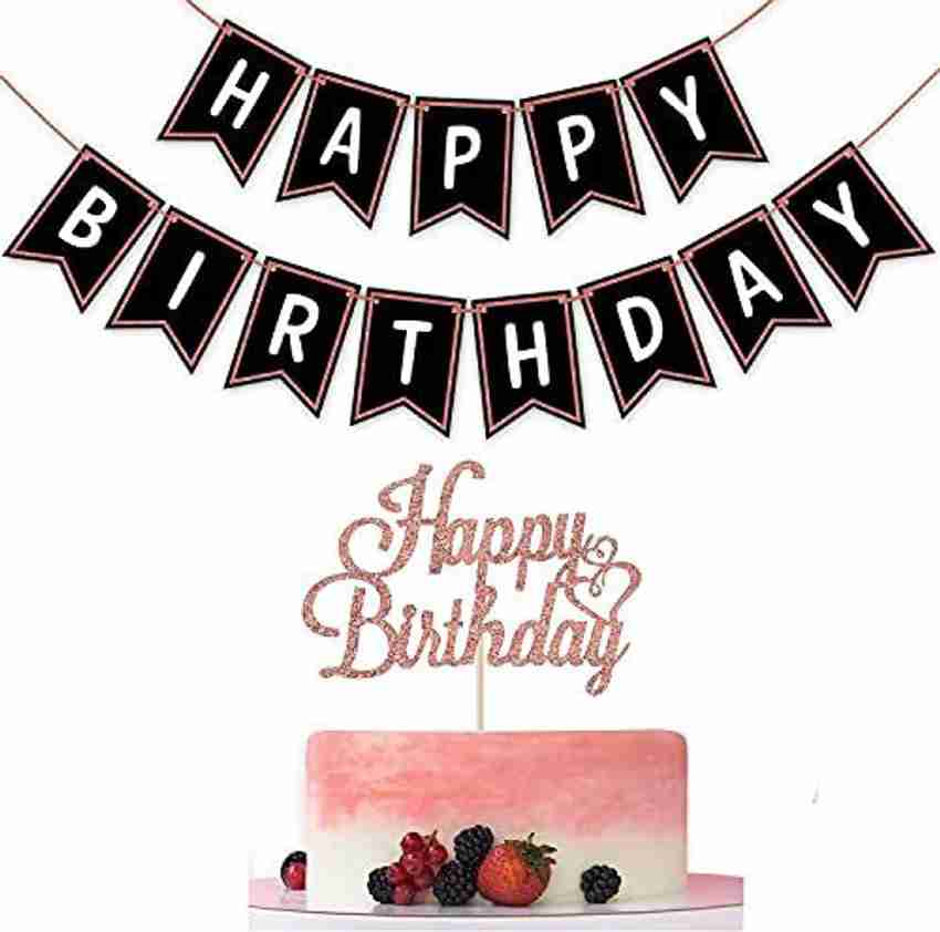 Zyozi Happy Birthday Banner Cake Topper Rose Gold Price In India Buy Zyozi Happy Birthday Banner Cake Topper Rose Gold Online At Shopsy In