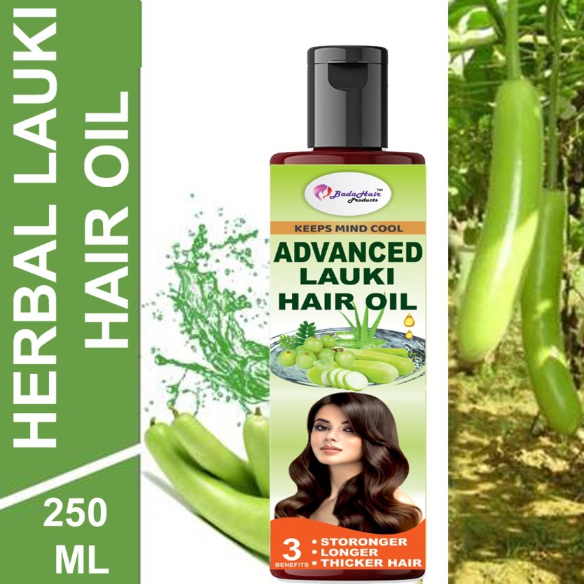 BadaHair Herbal Ayurvidic Lauki Hair oil For Stress Relief & Anti Dandruff  | Dudhi Hair Oil/Lauki Hair oil for hair growth | For Long And Strong Hair  | For Men & Women |